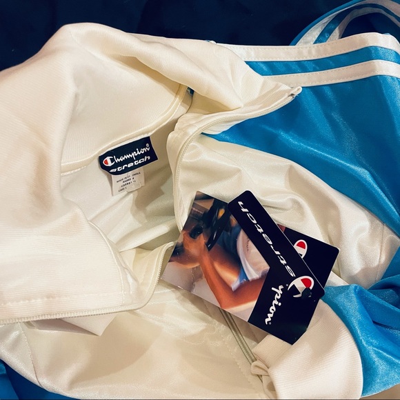BRAND NWT* Champion stretch 3STRIPE track JACKET - Picture 4 of 14